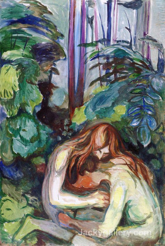 Vampire in the Forest by Edvard Munch paintings reproduction